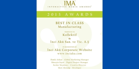 İnci Akü Web Sitesi İnteraktif Medya Ödüllerinde Sınıfının En İyisi